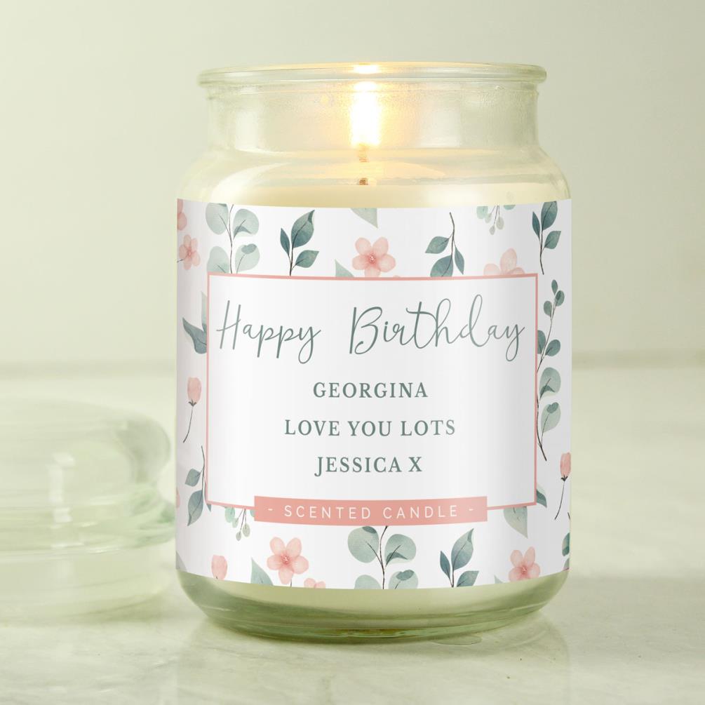 Personalised Floral Large Scented Jar Candle Extra Image 3